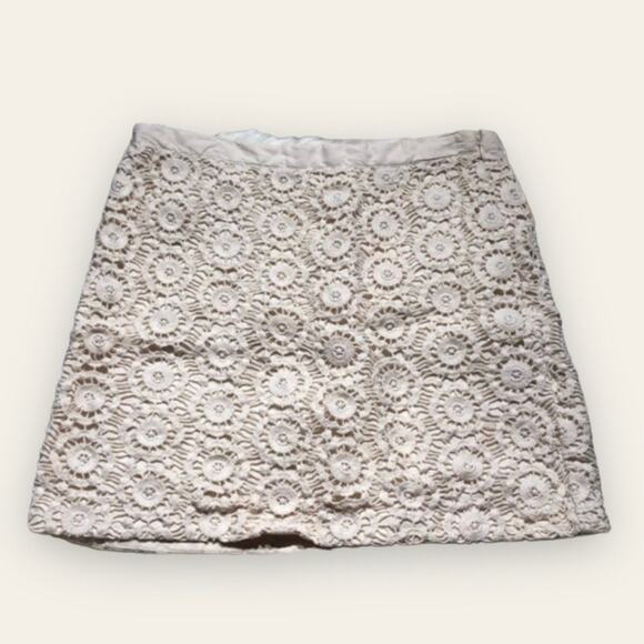 Gap Skirt Short White Floral Crochet Lace - Picture 3 of 8